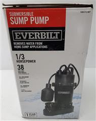 EVERBILT SUMP PUMP 1/3 HP